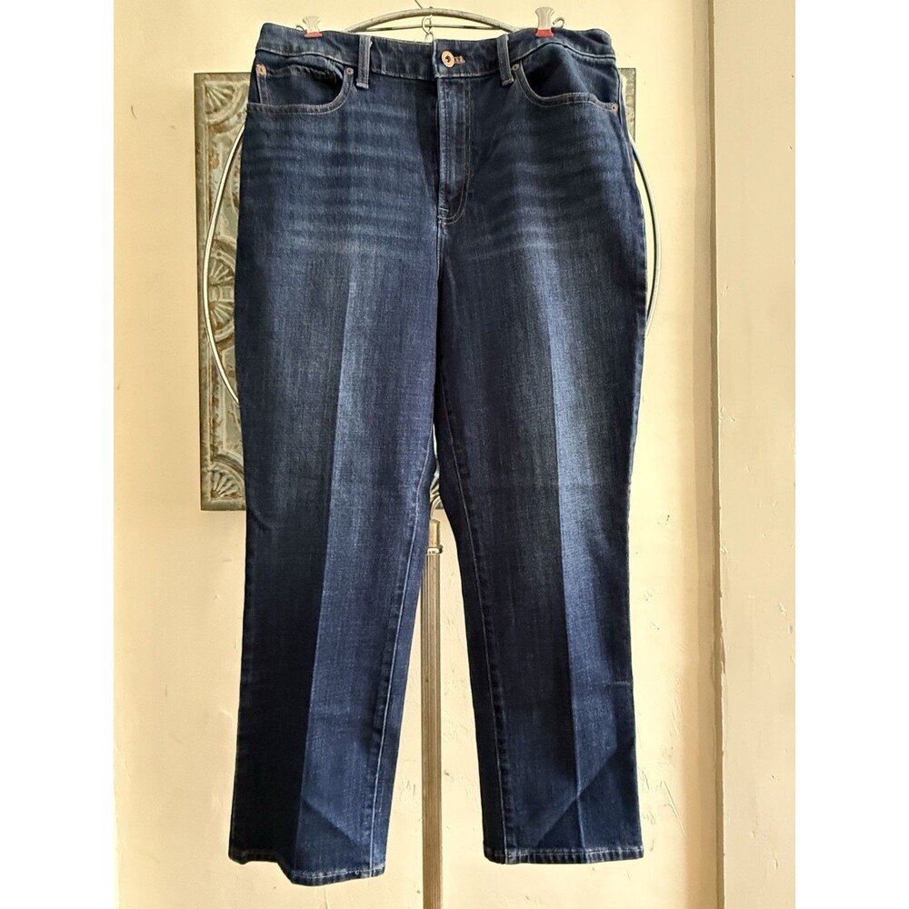 Talbots Womens Flawless High-Waist Straight Modern Jeans, Size 14, Stretch